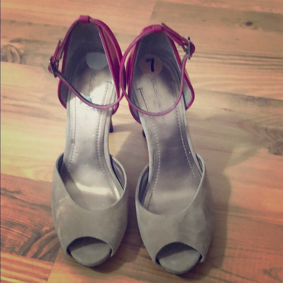 BCBGenerations peep toe shoes size 7 pink/Beige - Picture 1 of 5